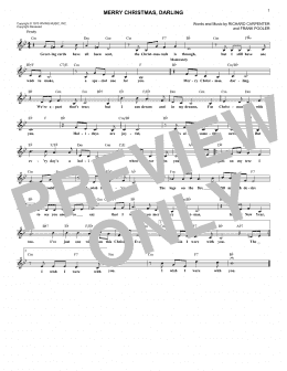 page one of Merry Christmas, Darling (Lead Sheet / Fake Book)