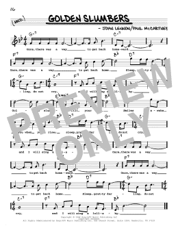 page one of Golden Slumbers (High Voice) (Real Book – Melody, Lyrics & Chords)