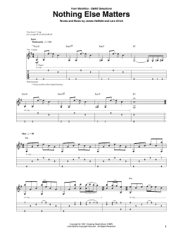 page one of Nothing Else Matters (Guitar Tab)