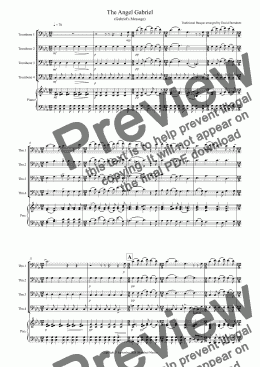 page one of The Angel Gabriel for Trombone Quartet