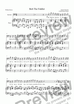page one of Six  Barnes Songs for Baritone  4. Bob The Fiddler