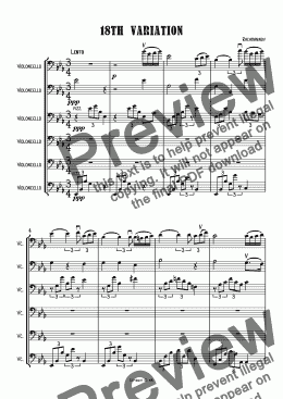 page one of 18th Variation Rhapsody on a theme by Paganini