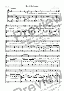 page one of Five Barnes songs for Mezzo-soprano and piano 2. Rural Seclusion