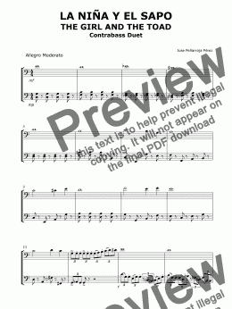 page one of The girl and the toad / CONTRABASS DUET