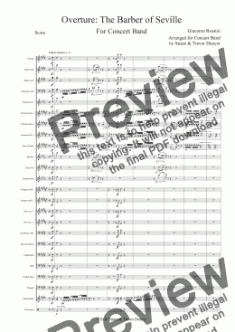 page one of Overture - The Barber of Seville - Rossini - Score - Concert Band
