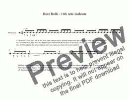page one of Buzz Rolls - 16th note skeleton