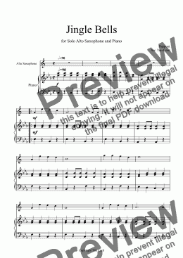 page one of Jingle Bells for Solo Alto Saxophone and Piano