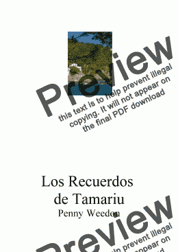 page one of Lor Recuerdos de Tamariu for guitar