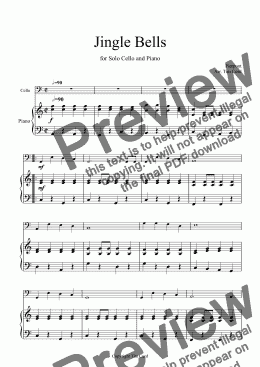 page one of Jingle Bells for Solo Cello and Piano
