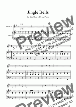 page one of Jingle Bells for Solo Horn in Eb and Piano