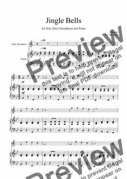 page one of Jingle Bells for Solo Tenor Saxophone and Piano