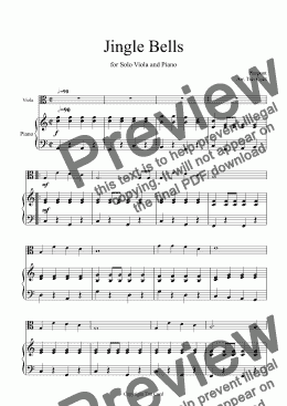 page one of Jingle Bells for Solo Viola and Piano