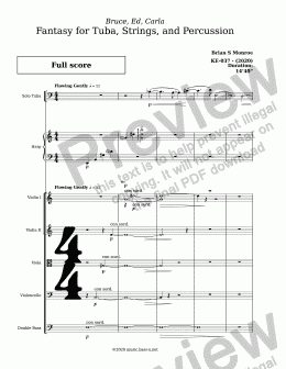 page one of Fantasy for Tuba, Strings, and Percussion