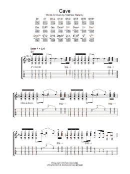 page one of Cave (Guitar Tab)