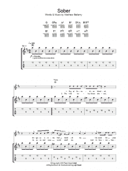 page one of Sober (Guitar Tab)