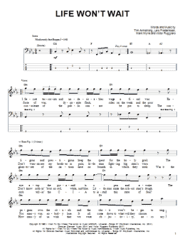 page one of Life Won't Wait (Bass Guitar Tab)