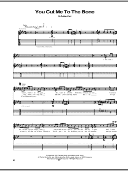 page one of You Cut Me To The Bone (Guitar Tab)