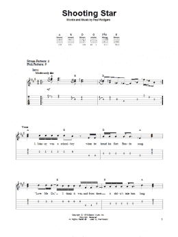 page one of Shooting Star (Easy Guitar Tab)