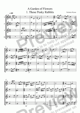 page one of A Garden of Flowers for Recorder Quartet