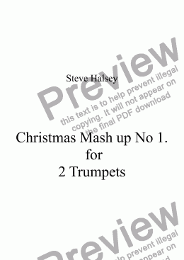 page one of Christmas Mash up No. 1  for  2 Trumpets