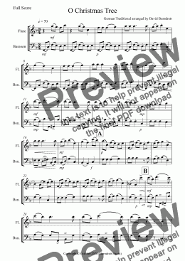 page one of O Christmas Tree for Flute and Bassoon Duet