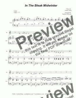page one of In The Bleak Midwinter (French Horn solo and Piano)