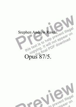 page one of Opus 87/5, St. Ives For Piano.