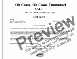 page one of Oh Come, Oh Come Emmanuel - Instrumental Set