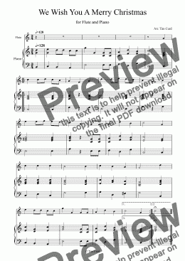 page one of We Wish You a Merry Christmas for Flute and Piano