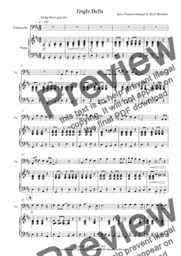 page one of Jingle Bells (Jazzy Style!) for Cello and Piano