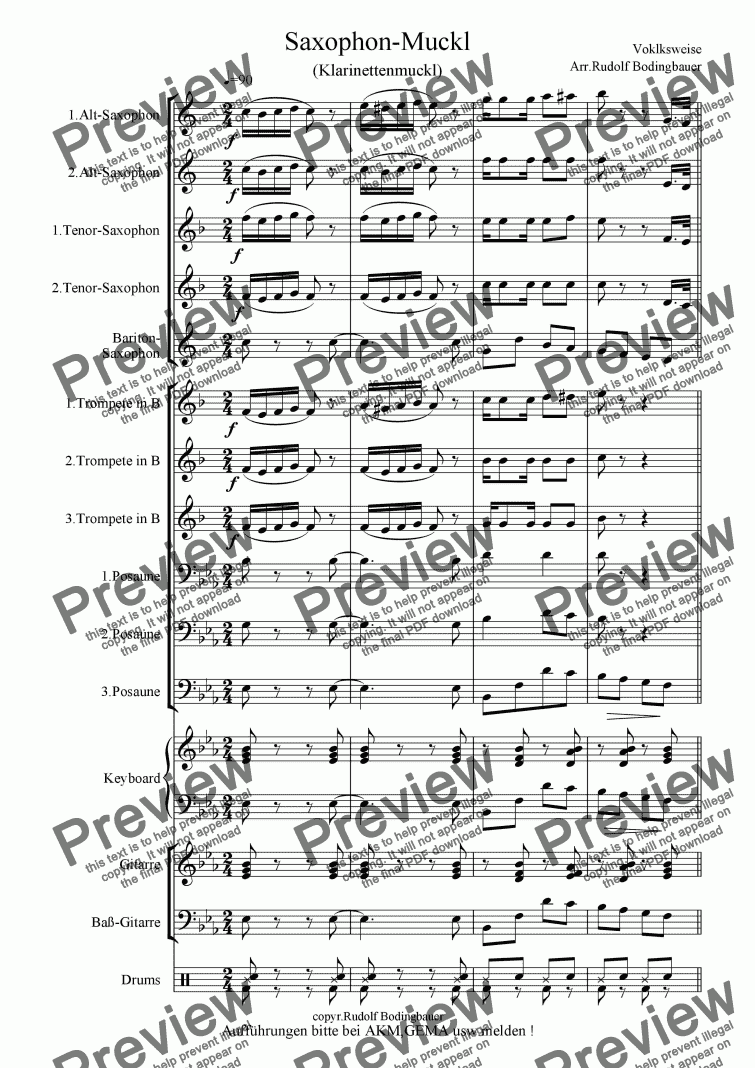 page one of Saxophon-Muckl (Klarinetten-Muckl) Big Band