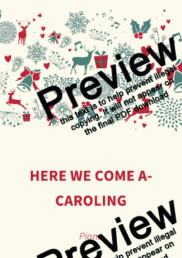 page one of Here We Come A-Caroling