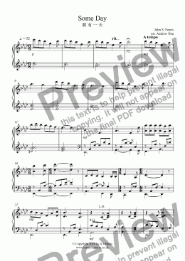 page one of Some Day - Piano Solo
