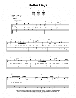 page one of Better Days (Easy Guitar Tab)