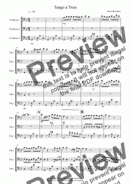 page one of Tango á Trois for Trombone Trio