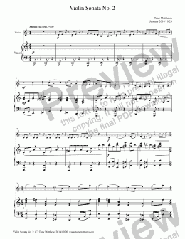 page one of Violin Sonata No. 2