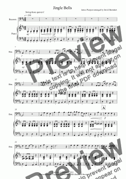 page one of Jingle Bells (Jazzy Style!) for Bassoon and Piano