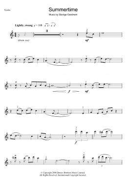 page one of Summertime (Violin Solo)