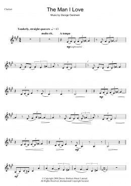 page one of The Man I Love (Clarinet Solo)