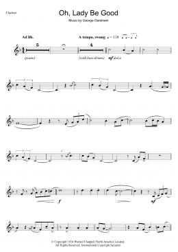 page one of Oh, Lady, Be Good (Clarinet Solo)