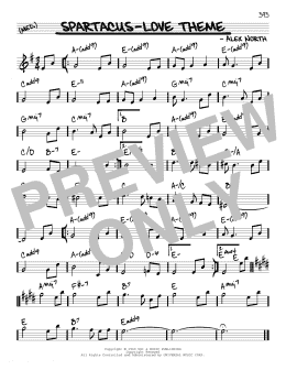 page one of Spartacus - Love Theme (Real Book – Melody & Chords)