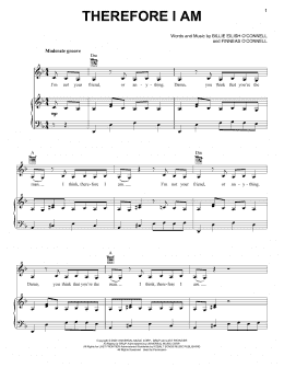 page one of Therefore I Am (Piano, Vocal & Guitar Chords (Right-Hand Melody))