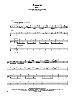 page one of Avalon (Guitar Tab)