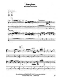 page one of Imagine (Guitar Tab)