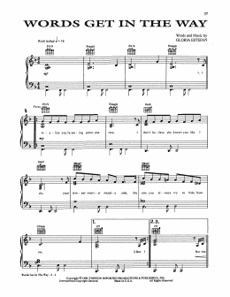 page one of Words Get In The Way (Piano, Vocal & Guitar Chords (Right-Hand Melody))