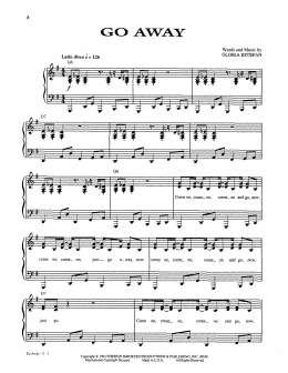 page one of Go Away (Piano, Vocal & Guitar Chords (Right-Hand Melody))