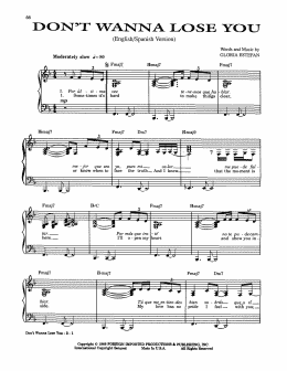 page one of Don't Wanna Lose You (Piano, Vocal & Guitar Chords (Right-Hand Melody))