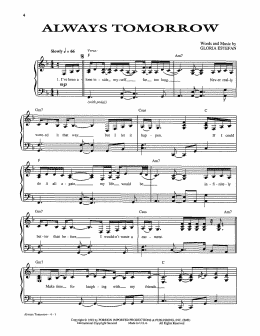 page one of Always Tomorrow (Piano, Vocal & Guitar Chords (Right-Hand Melody))