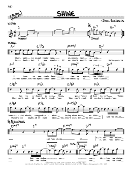 page one of Shine (Real Book – Melody & Chords)