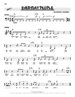 page one of Everyday People (Real Book – Melody & Chords)
